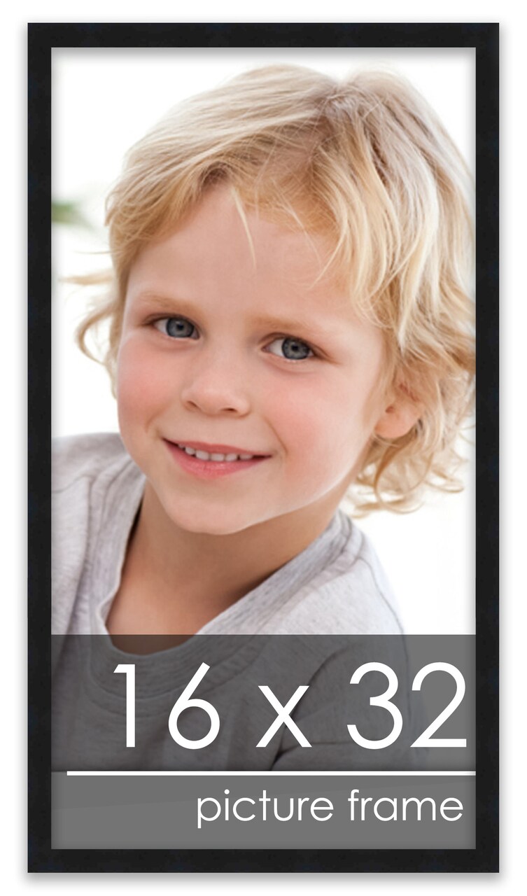 Panoramic Modernist Black Picture Frame - UV Acrylic, Foam Board Backing, Hanging Hardware